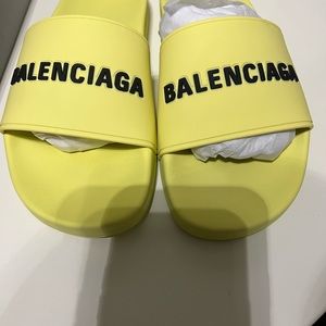 BALENCIAGA Logo Sport Slide (Yellow)